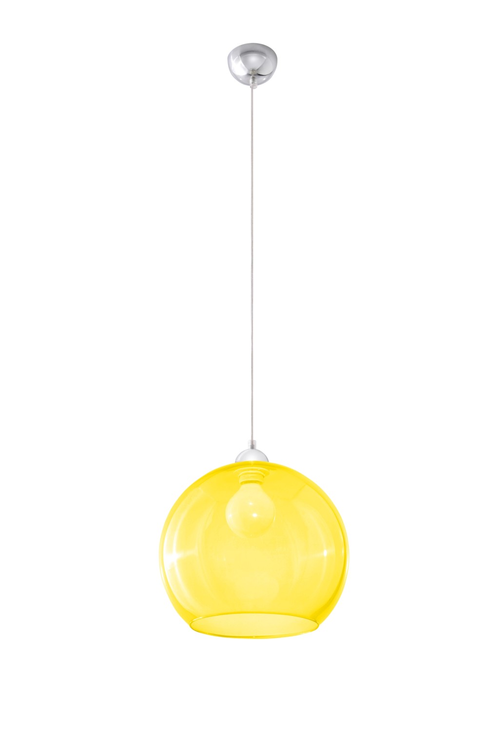 Suspension Boule Abat-jour Verre Jaune E27 BILBAO