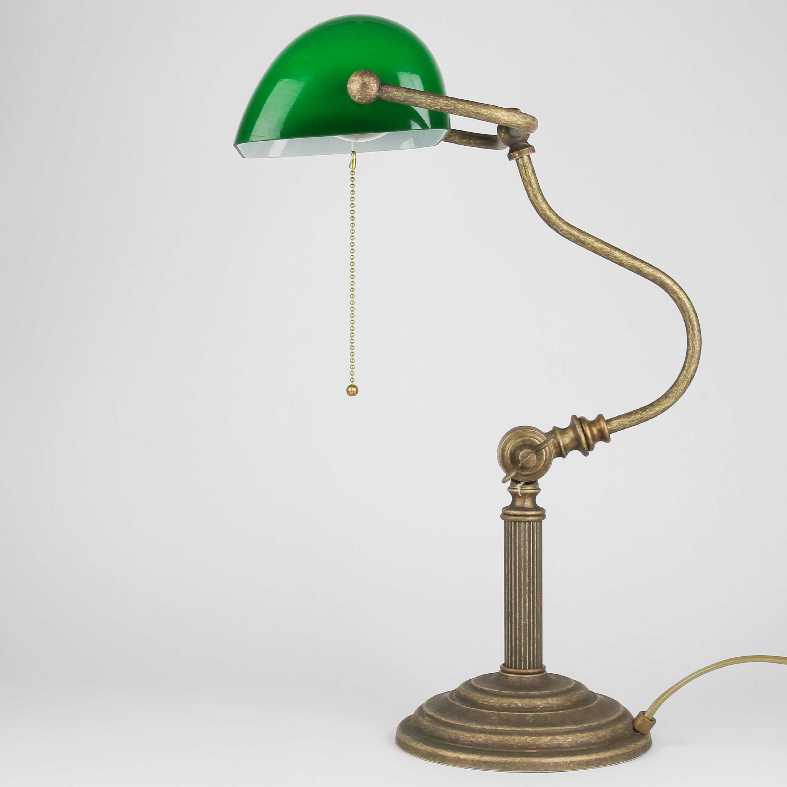 Premium Bankerlampe aus Messing in Antik Bronze Tischleuchte