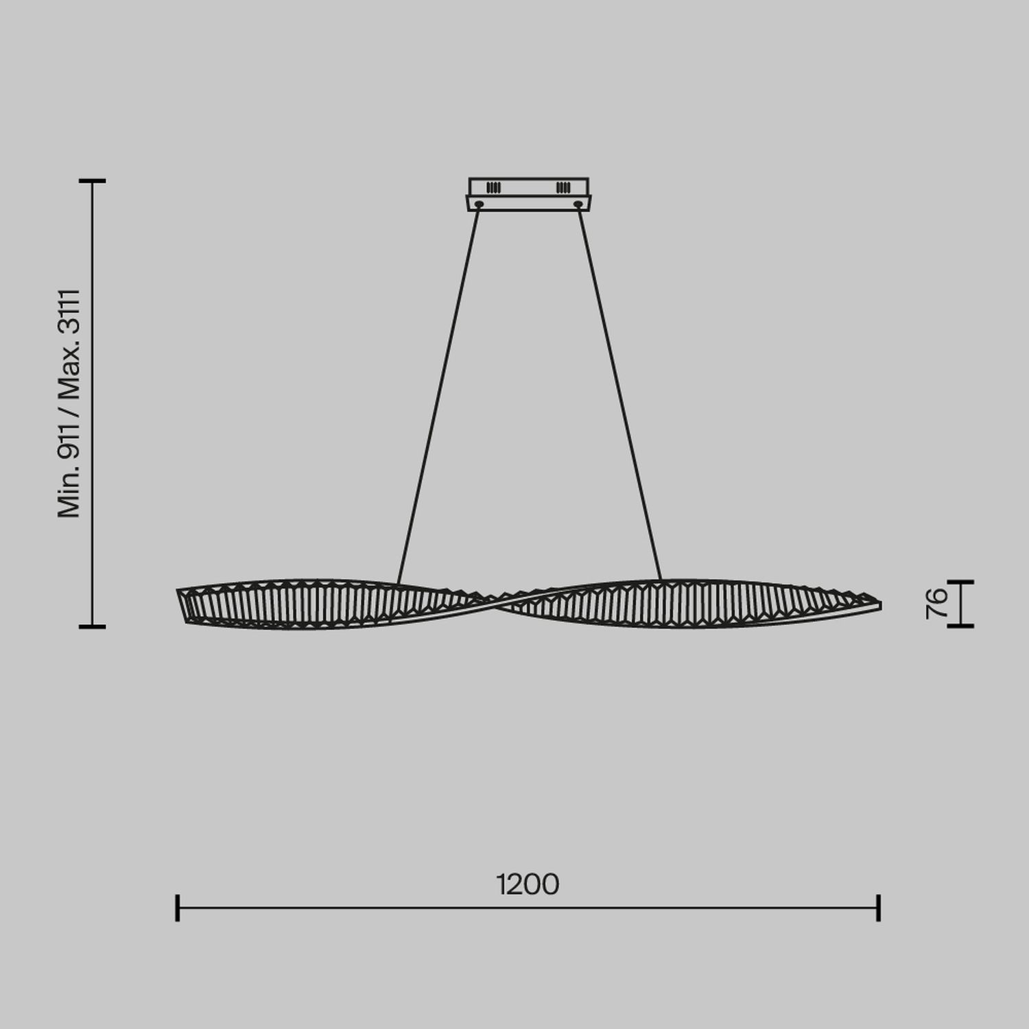 Lampe à suspendre LED métal H : max. 311,1 cm en laiton MAREN