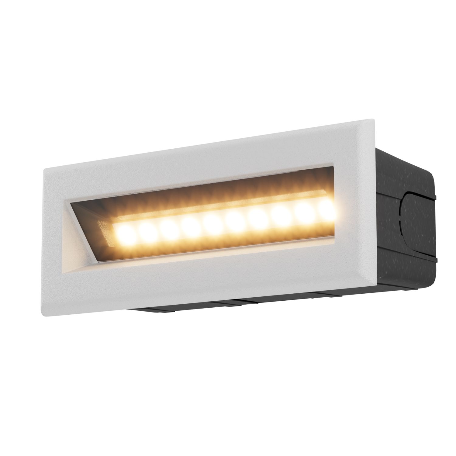 Luminaire encastré mural LED métal IP65 blanc rectangulaire 400 lm