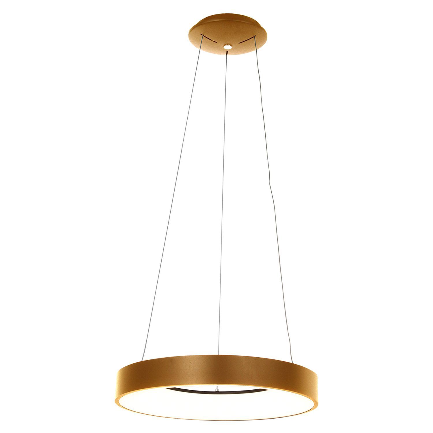 Blendarme LED Pendelleuchte in Gold Weiß Ø48 cm rund