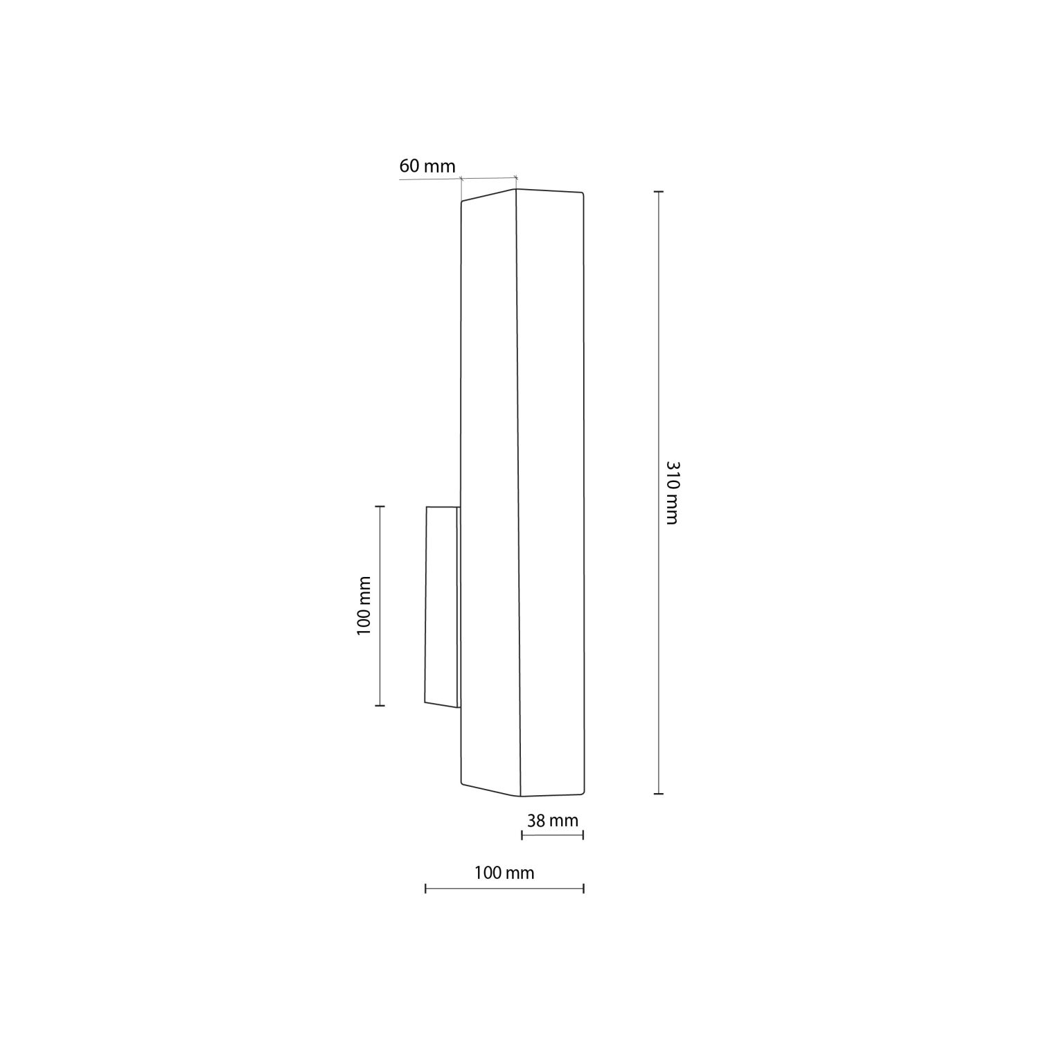 Applique LED bois métal lumière indirecte 3000 K H : 31 cm