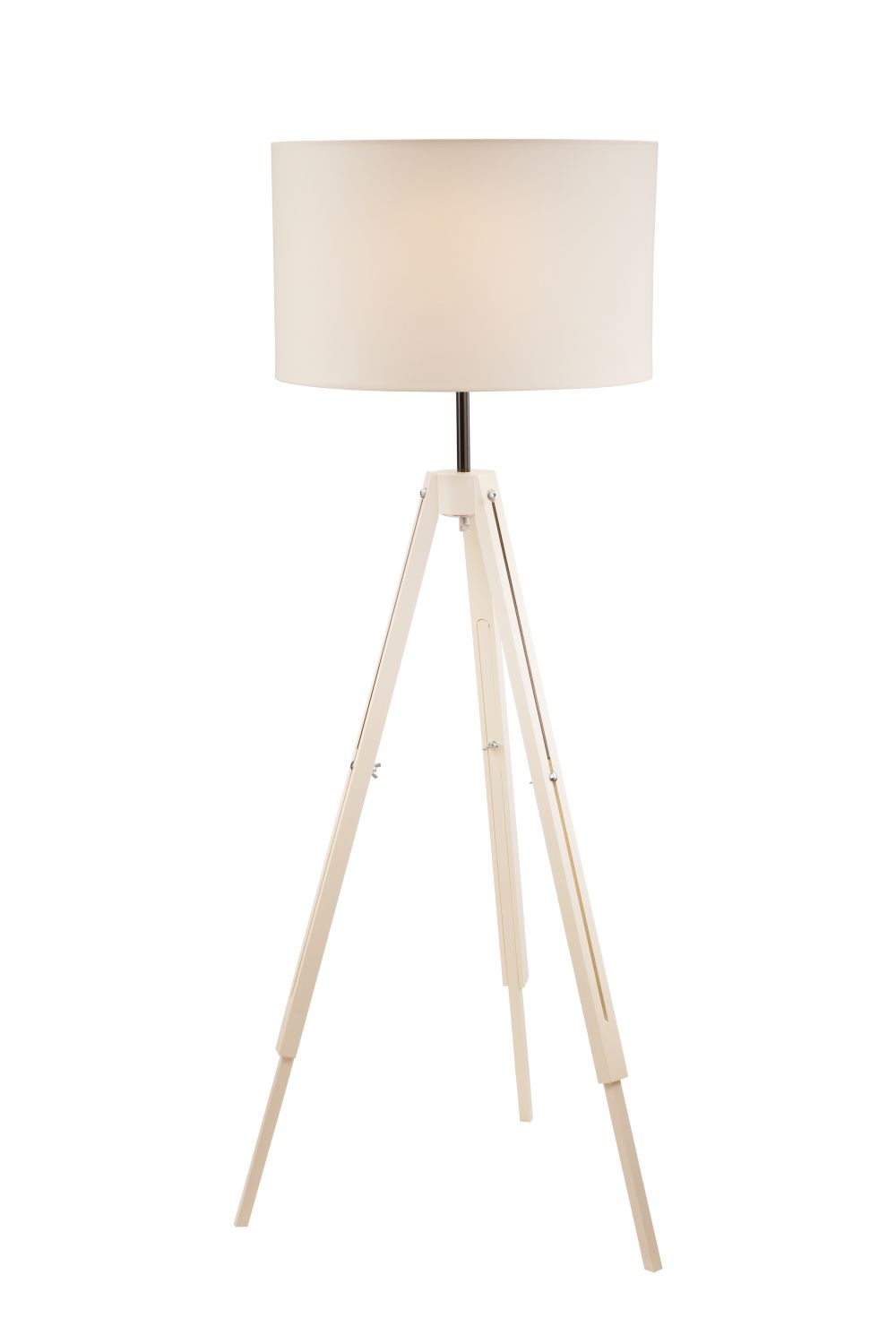 Stehlampe Creme Holz 110cm Wohnzimmer verstellbar