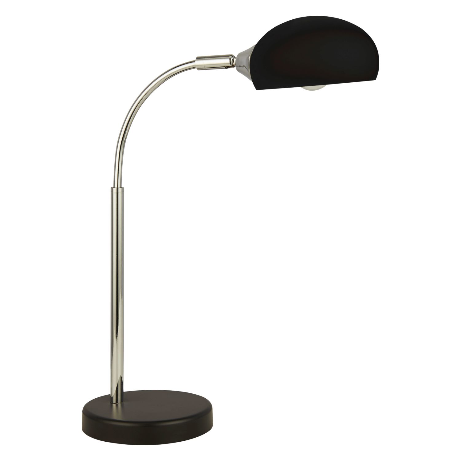 Schreibtischlampe Schwarz H: 49 cm E14 Glasschirm verstellbar