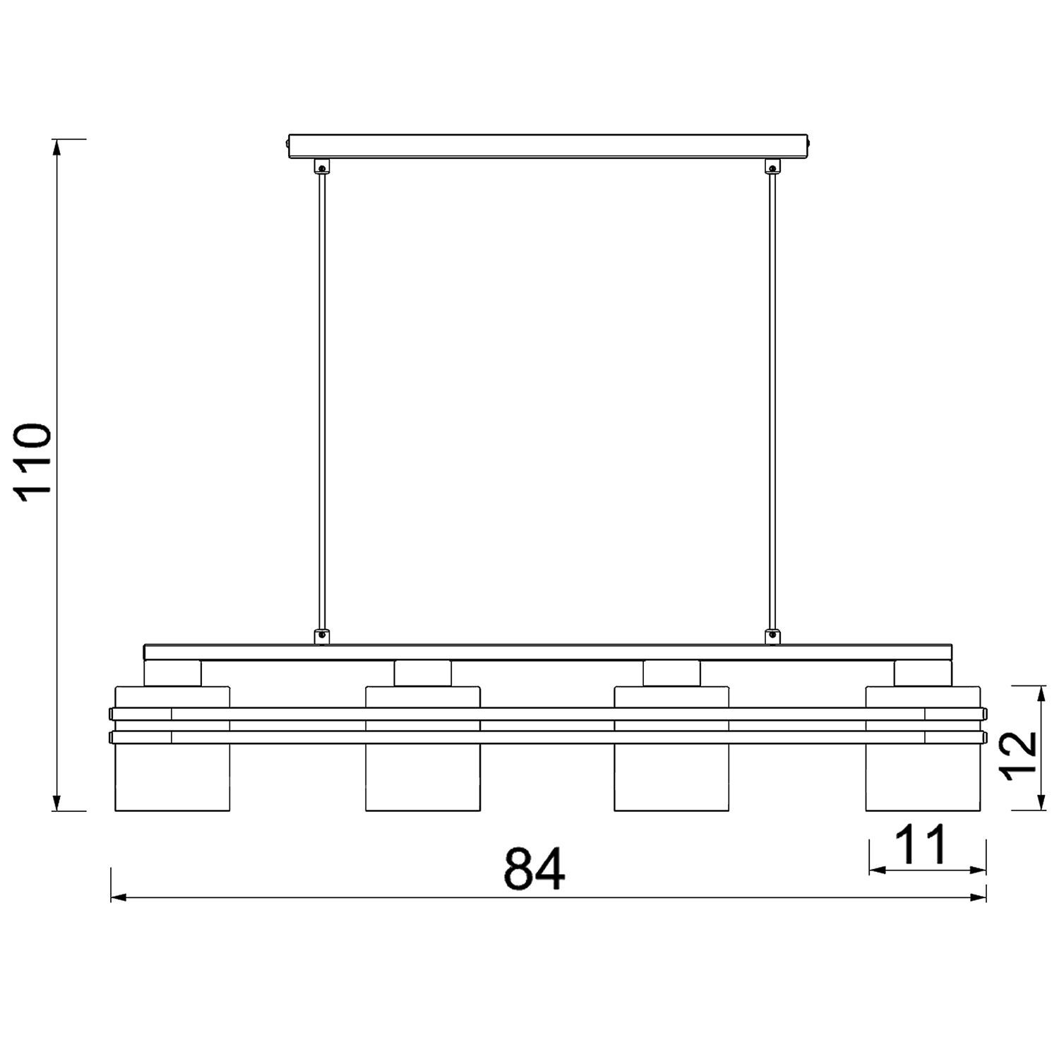 Lampe à suspendre en métal noir laiton L:84 cm élégant