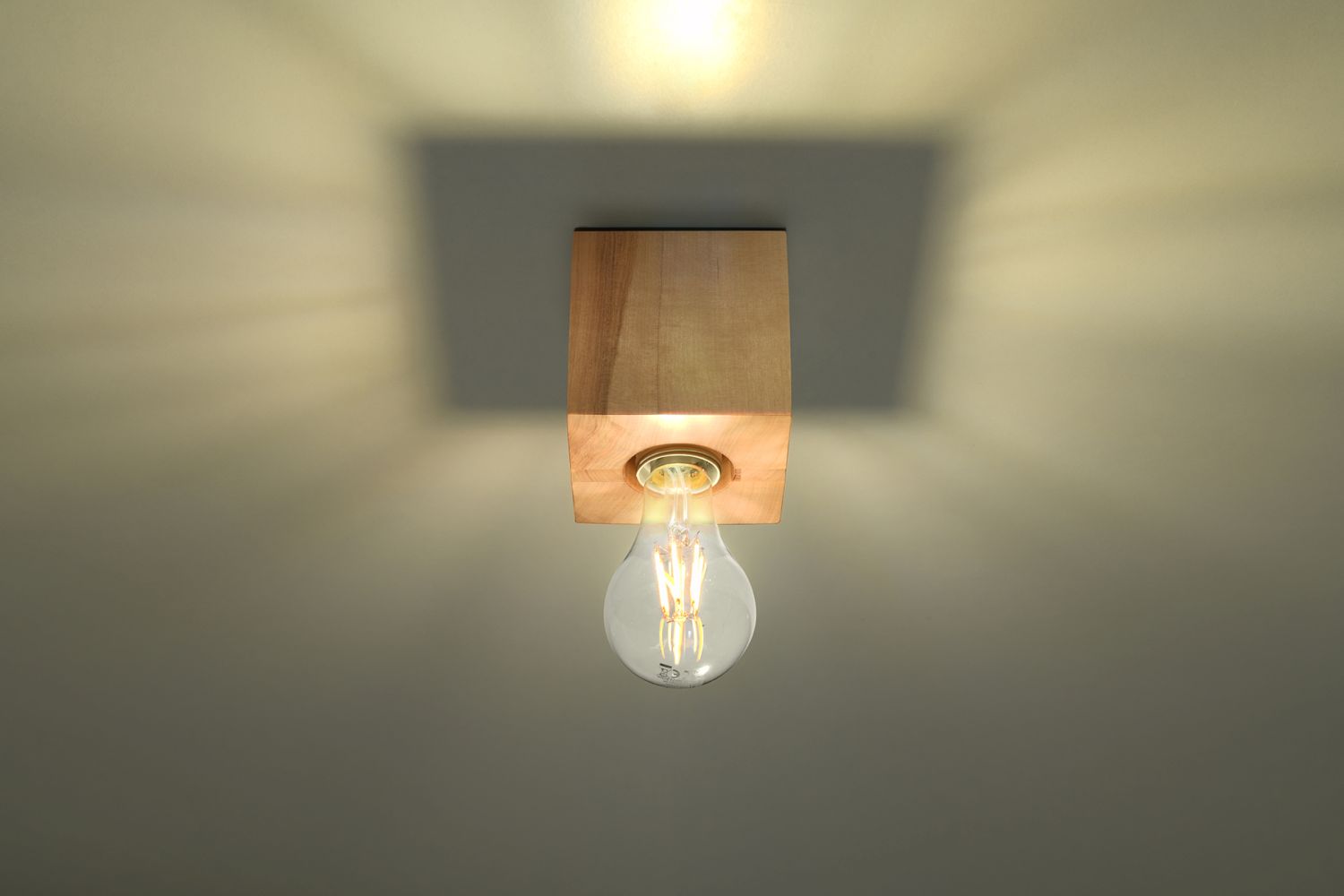 Spot Lampe Holz quadratisch B:10cm klein Modern kompakt