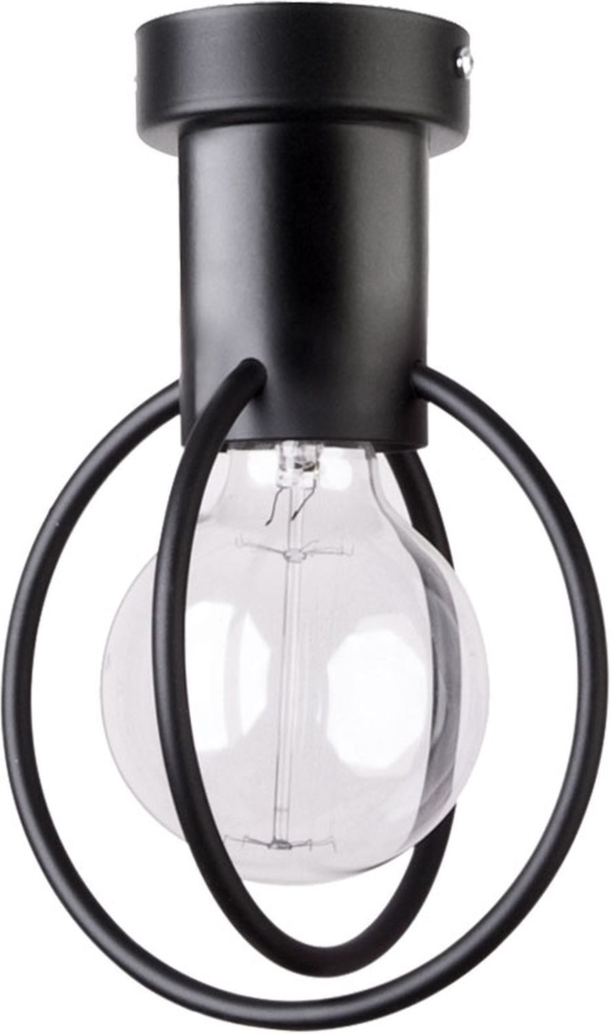 Schwarze Deckenlampe Metall Rund