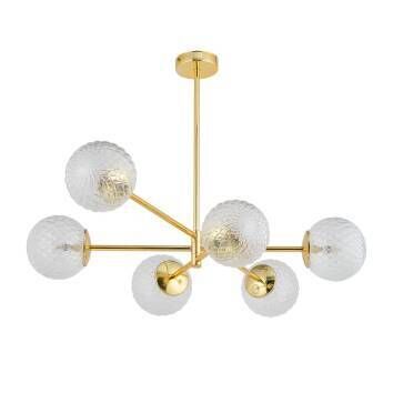 Deckenleuchte in Gold Jugendstil Metall Glas Esszimmer