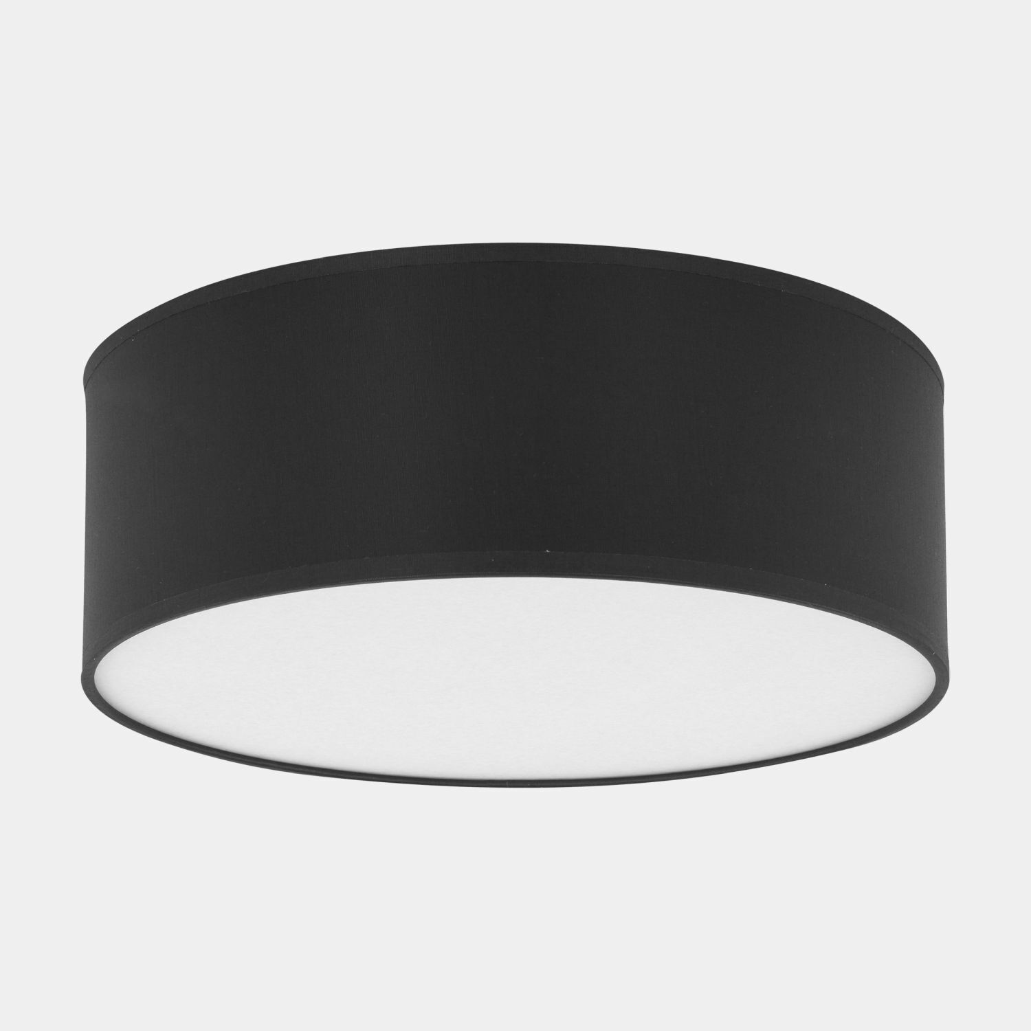 Deckenlampe Braun Mit Stoffschirm - Flache Leuchte Für 2x E27