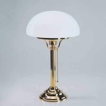 Jugendstil Tischleuchte poliertes Messing Z1