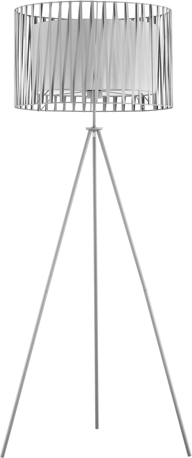 Stehlampe Dreibein 145cm Grau Metall Schirm ∅61cm