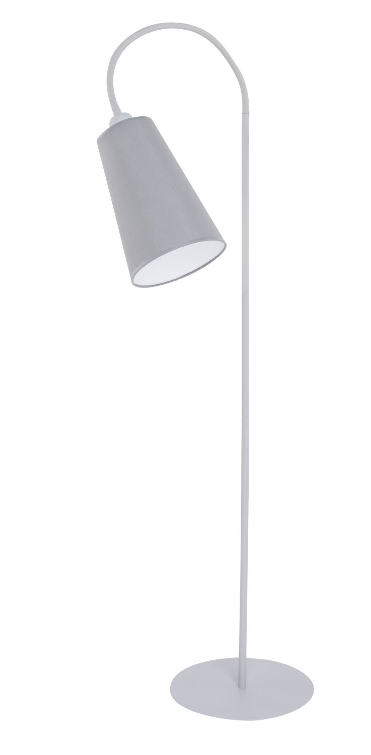 Grau Weiß Stehlampe Metall flexibler Arm 145cm