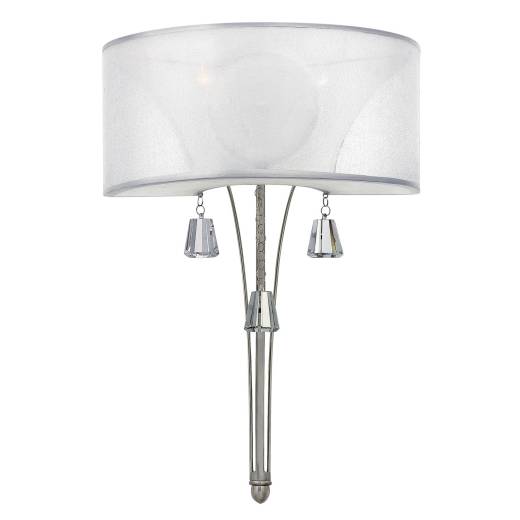Elegante Wandlampe mit Schirm Weiß Nickel Schlafzimmer