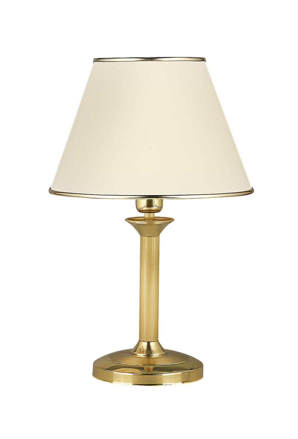 Klassische Tischlampe PENELO in Messing Weiß Bett