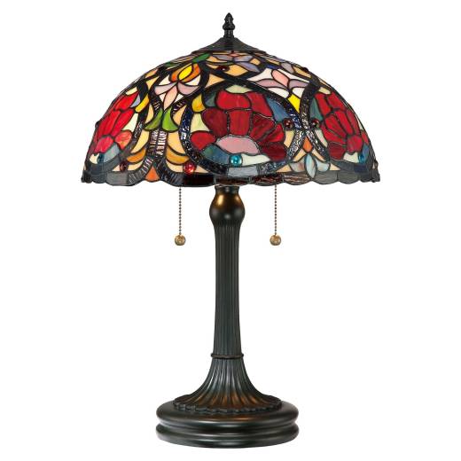 Tischlampe FARFALLA 8 Buntglas 58cm Tiffany Lampe