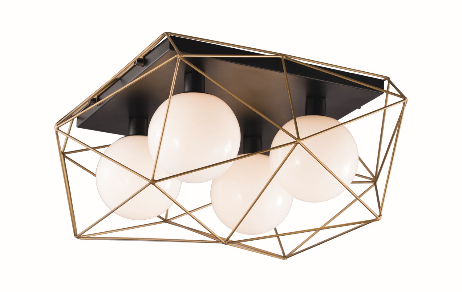 Metall Deckenlampe AUGUS in Gold Loft Design Flur