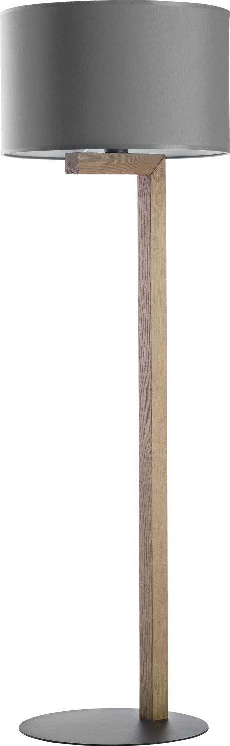 Stehlampe Graphit Holz rund H:130cm Leuchte TROY