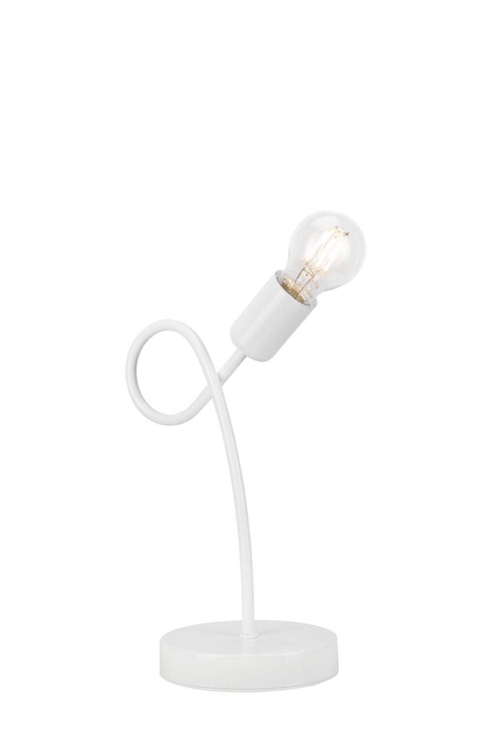 Tischlampe Metall Beleuchtung Weiß Modern H:32cm