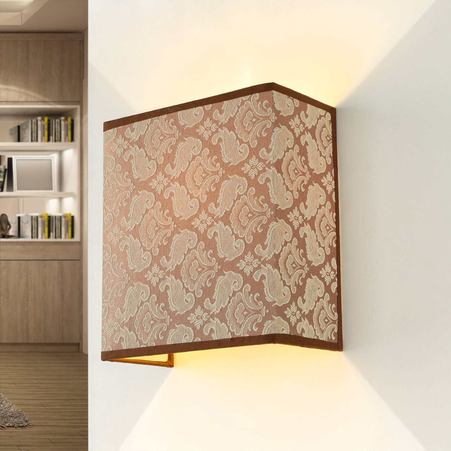 Stoff Wandlampe Loft Design Beige Schlafzimmer Flur