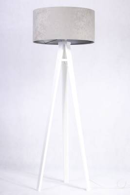 Weiße Stehlampe Grau Silber Retro 145cm Wohnzimmer