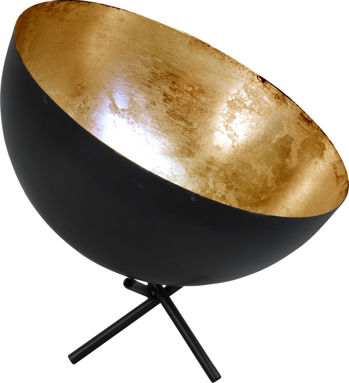 Tischlampe Grau Metall Gold Ø30cm Dreibein LARINO