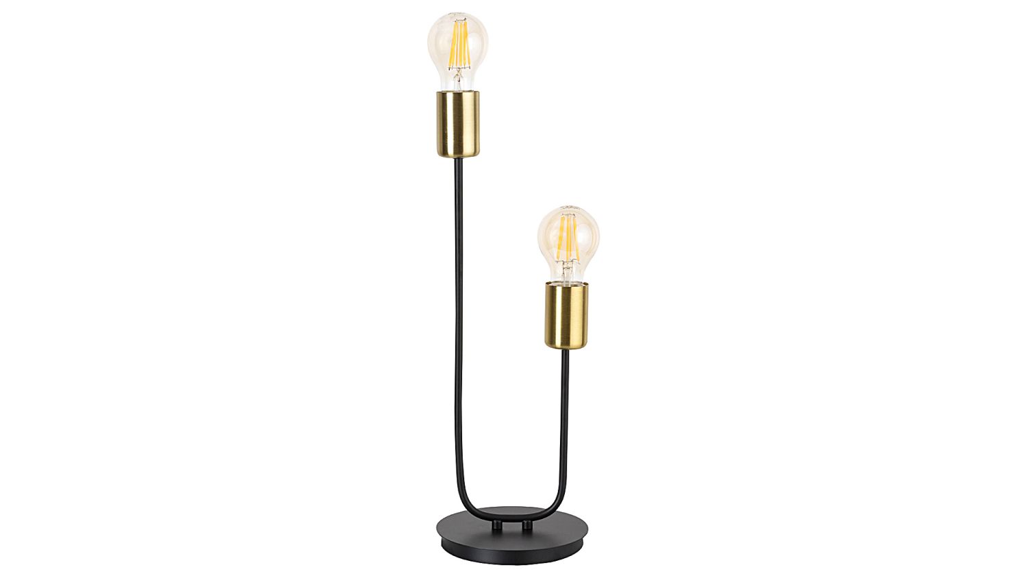 Nachttischlampe Schwarz Gold E27 2-flmg dekorativ