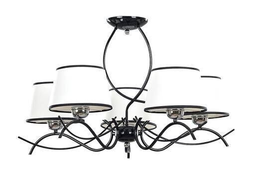 Deckenlampe Metall Stoffschirm weiß 5-flammig E27