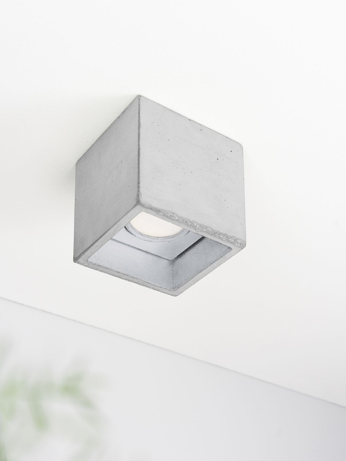 Beton LED Spot Silber quadratisch Handarbeit B:10cm