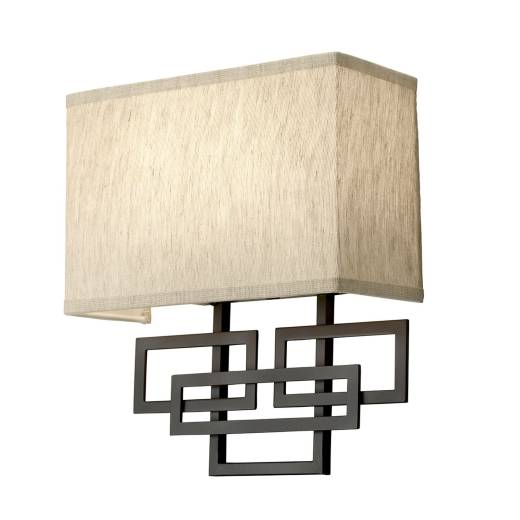 Wandlampe CHINO Creme Bronze eckig Design Lampe