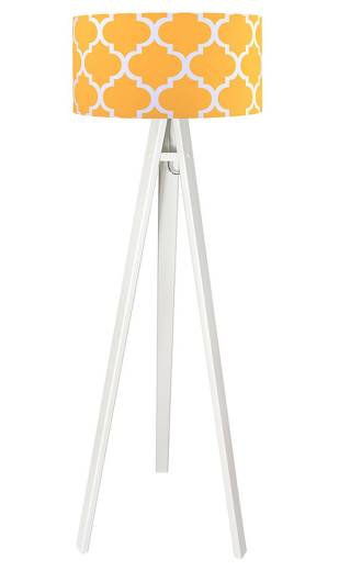 Stehlampe Weiß Holz Retro Dreibein 140cm Wohnzimmer
