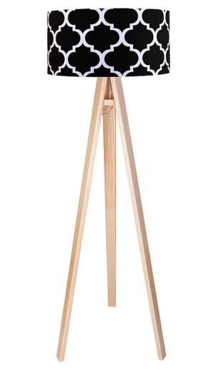 Stehlampe Holzgestell Braun Schwarz Retro 140cm