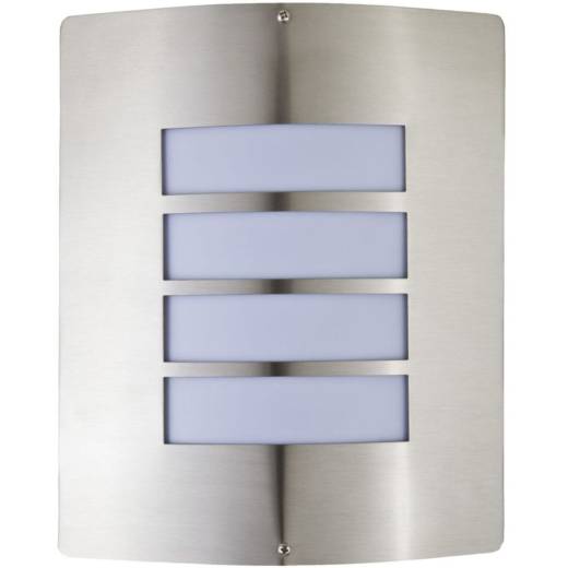Silberne Außenwandlampe OSLO H:29cm Edelstahl E27