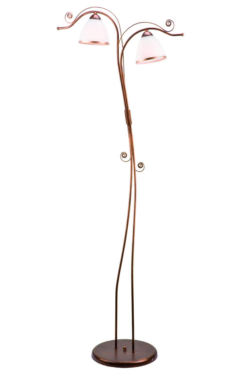 Stehlampe Glasschirm Shabby Braun Jugendstil 158cm