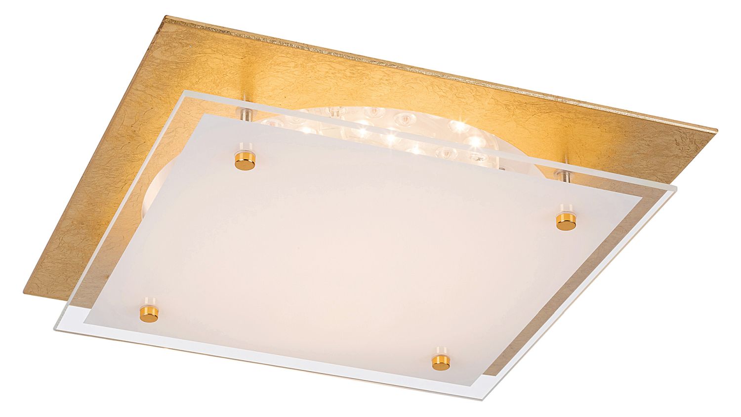 Moderne LED Deckenlampe Gold 18W B:31,5cm wohnlich
