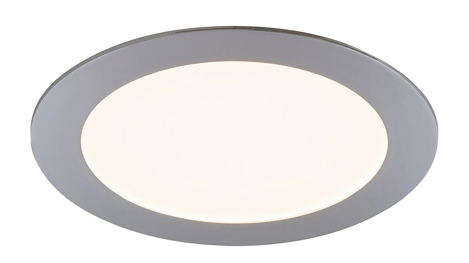Runde LED Einbauleuchte Chrom Ø17cm IP44 flach Bad