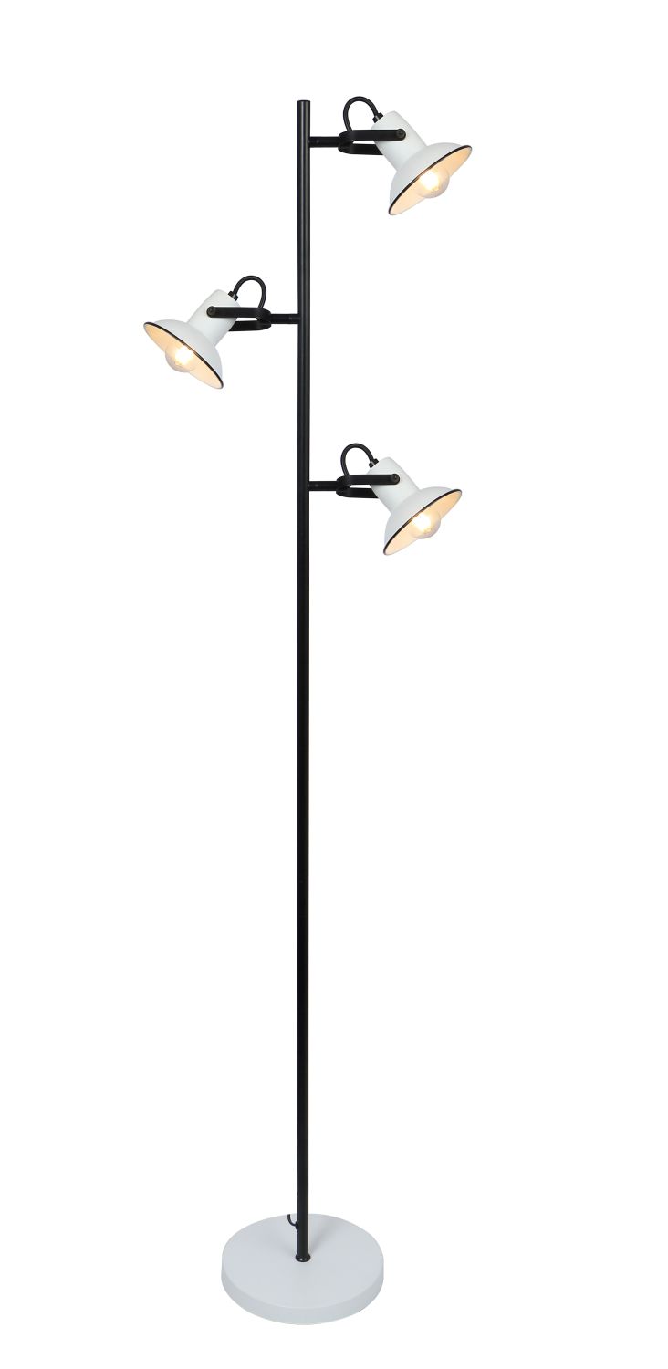 Stehlampe Metall Schwarz Weiß flexibel E14 H:154cm