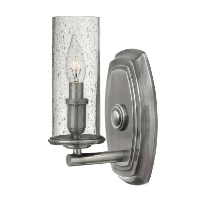Wandlampe Vintage Design Regelglas in Nickel antik