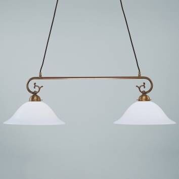 Jugendstil Hängeleuchte 2flm Messing D34