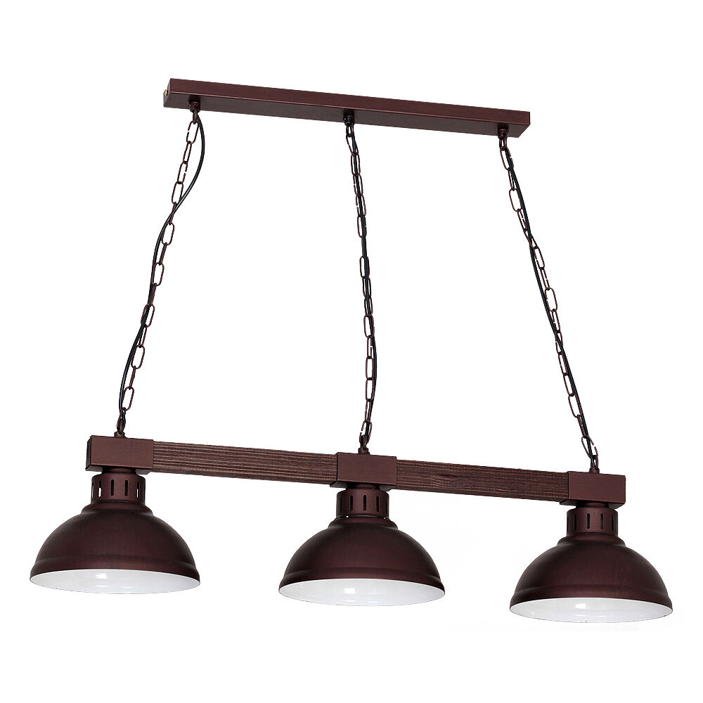 Große Hängeleuchte 3xE27 L:72cm Echt Holz HAKON