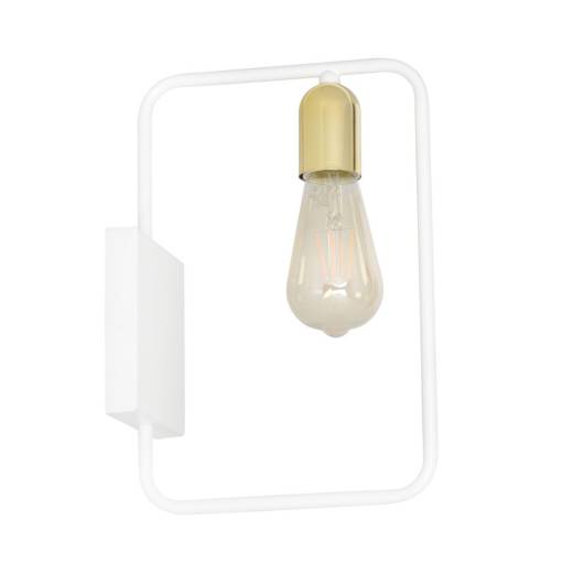 Wandlampe Retro Design Weiß Gold für E27 Metall