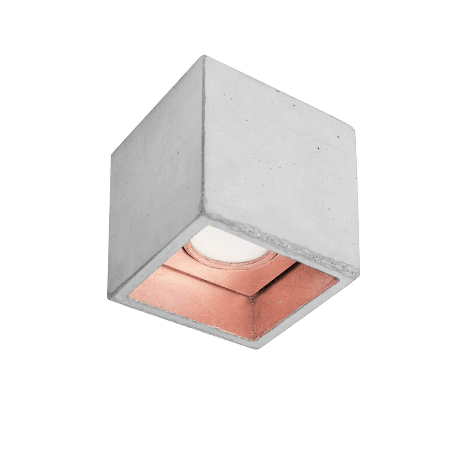 Premium Deckenstrahler Kupfer Beton quadratisch LED