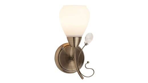 Wandlampe Jugendstil Glas E27 glänzend in Bronze