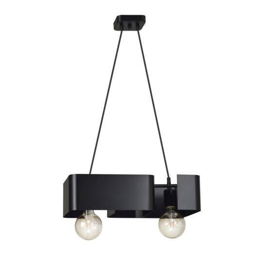Hängelampe Schwarz Metall Modern Design 2x E27