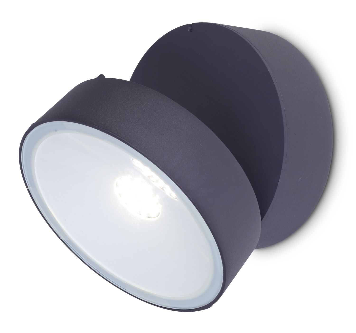 Runde Außenlampe LED Anthrazit IP54 verstellbar