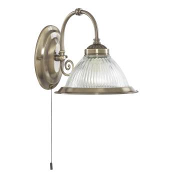 Jugendstil Wandlampe mit Glasschirm Antik