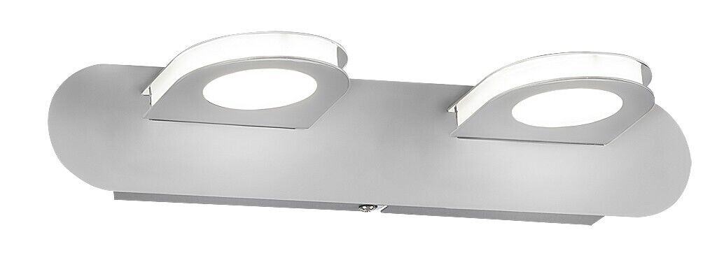 Moderne sparsame LED Spiegelleuchte mit Glasschirm in Chrom Moderne sparsame LED Spiegelleuchte mit Glasschirm in Chrom
