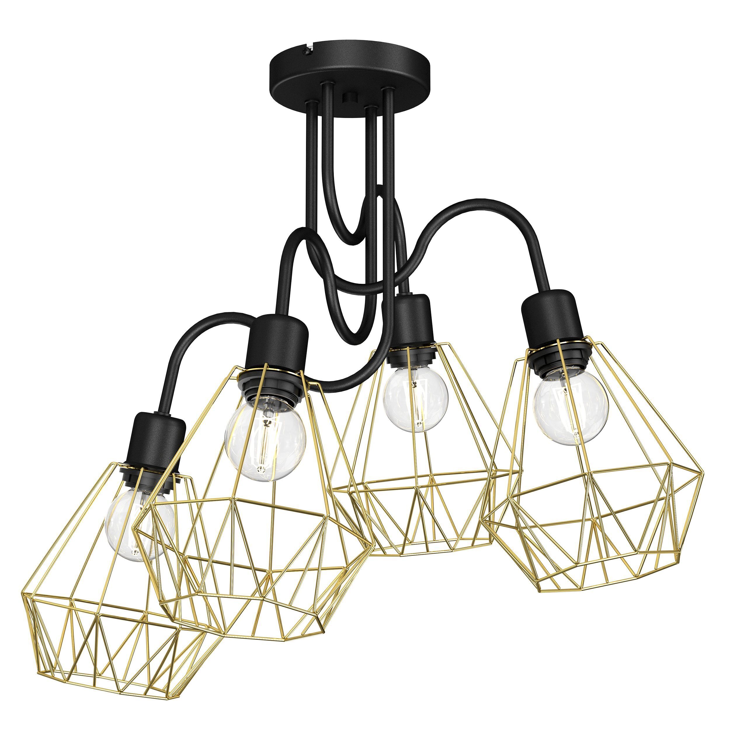 Deckenleuchte Retro Gold Schwarz E27 dekorativ