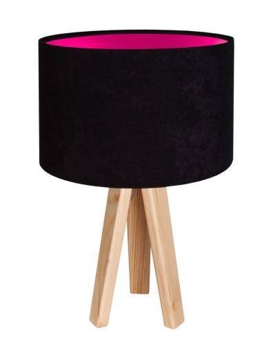 Tischlampe USAGI Schwarz Pink Retro Dreibein 46cm