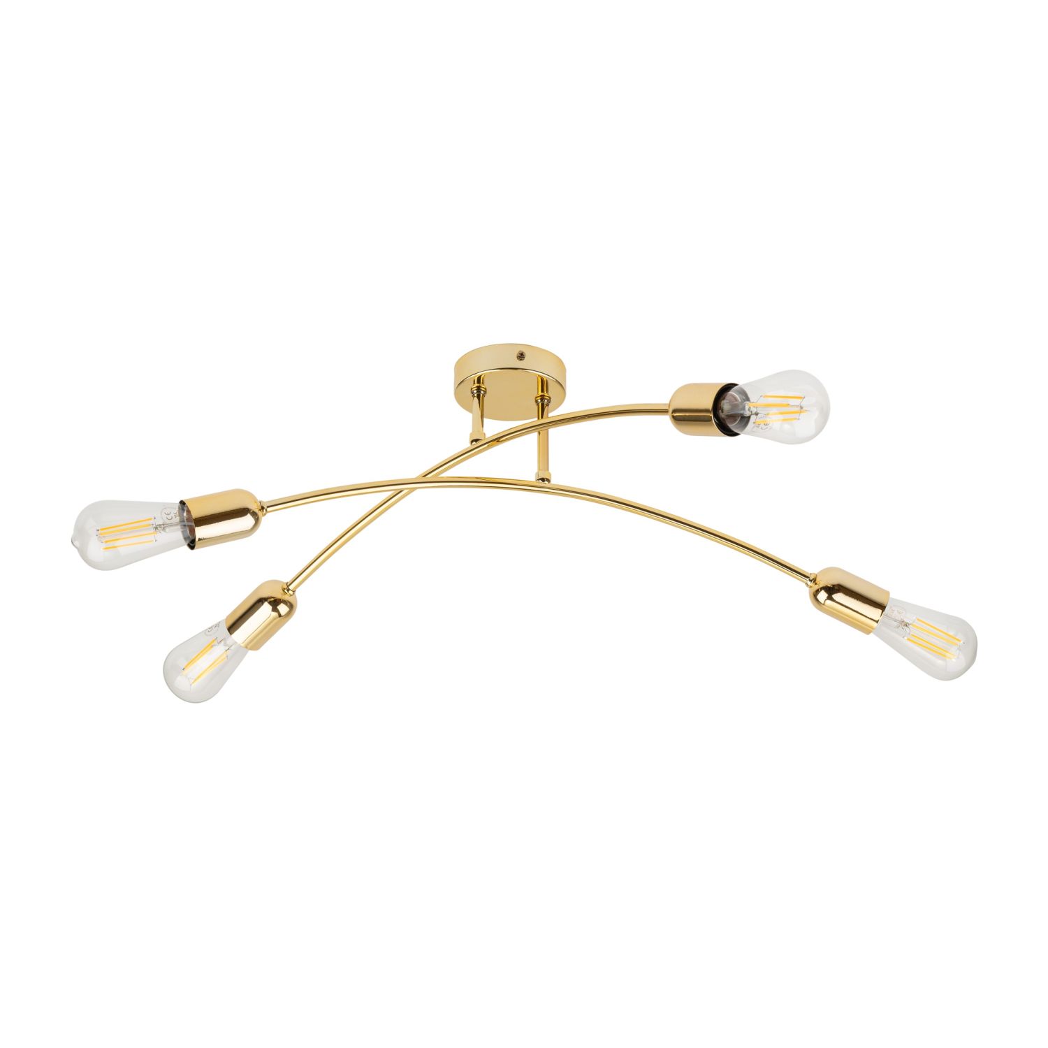 Deckenlampe Metall 62 cm lang 4-flammig Gold elegant