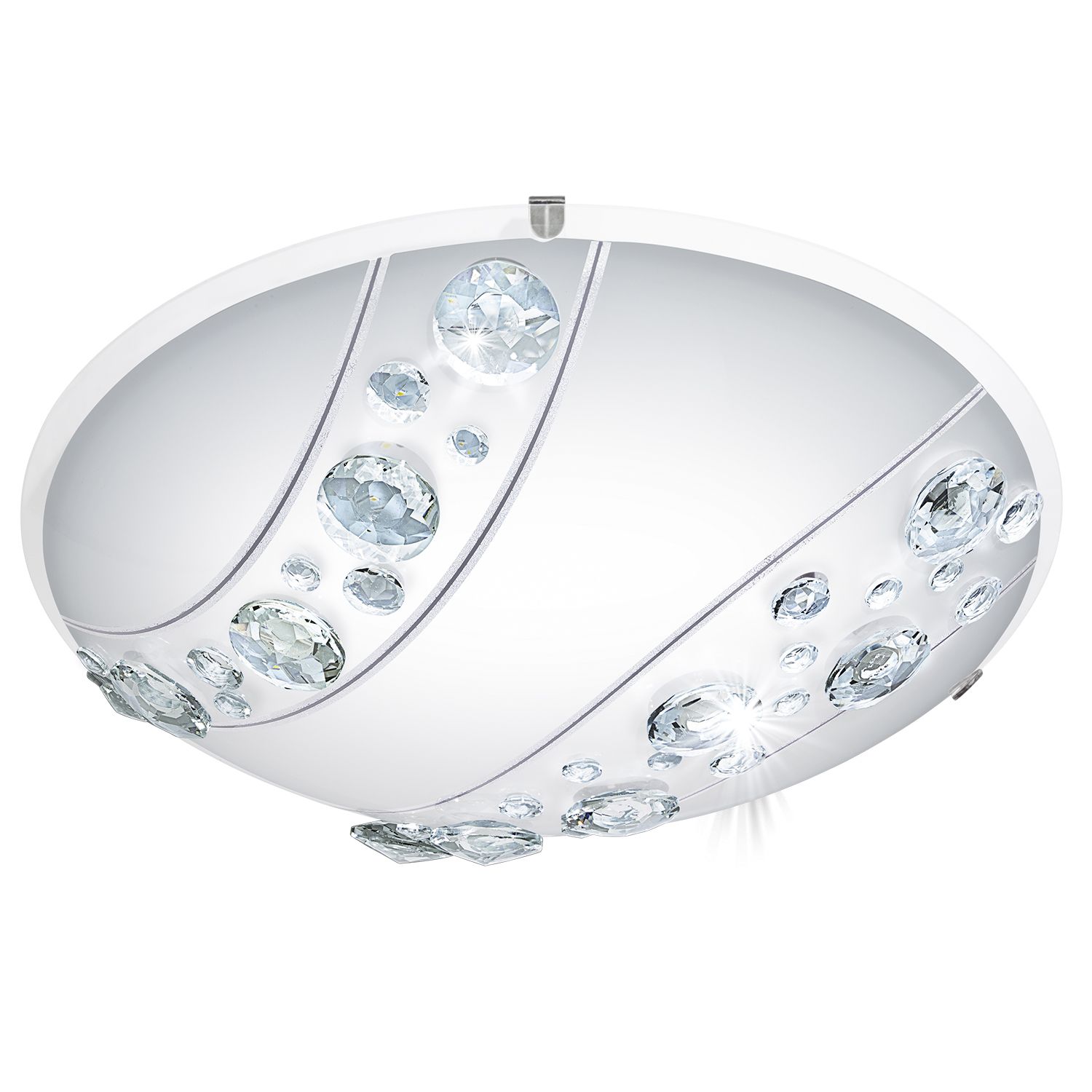 LED Deckenleuchte NERINI Kristall Weiß Ø32cm